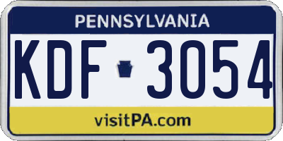 PA license plate KDF3054