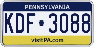 PA license plate KDF3088