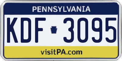 PA license plate KDF3095