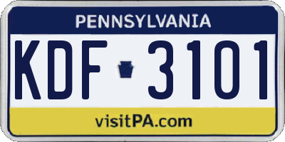 PA license plate KDF3101