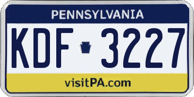PA license plate KDF3227