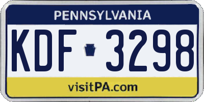 PA license plate KDF3298