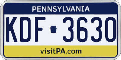 PA license plate KDF3630