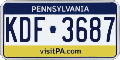 PA license plate KDF3687