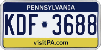 PA license plate KDF3688