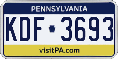 PA license plate KDF3693