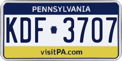 PA license plate KDF3707