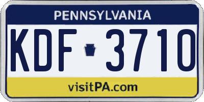 PA license plate KDF3710