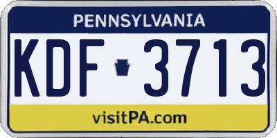 PA license plate KDF3713