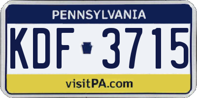 PA license plate KDF3715