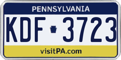 PA license plate KDF3723