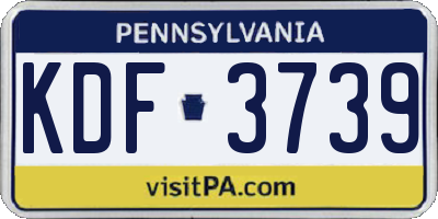 PA license plate KDF3739