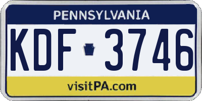PA license plate KDF3746