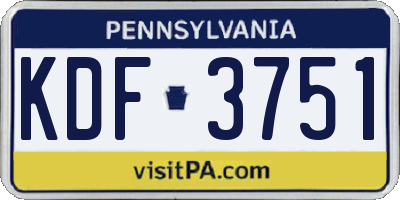 PA license plate KDF3751