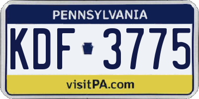 PA license plate KDF3775