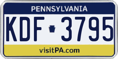 PA license plate KDF3795