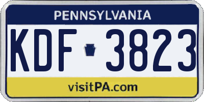 PA license plate KDF3823