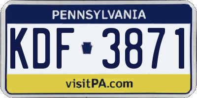 PA license plate KDF3871