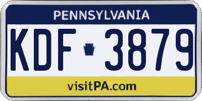 PA license plate KDF3879