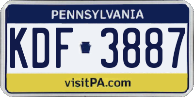 PA license plate KDF3887