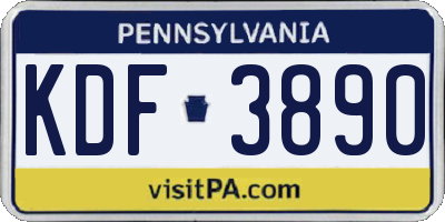 PA license plate KDF3890