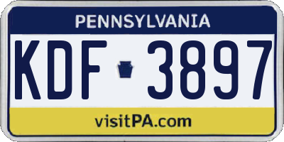 PA license plate KDF3897