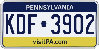PA license plate KDF3902