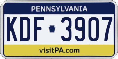 PA license plate KDF3907