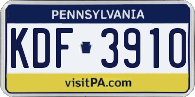 PA license plate KDF3910