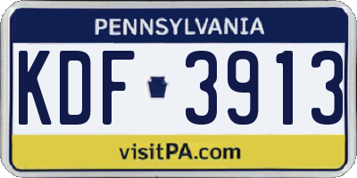 PA license plate KDF3913