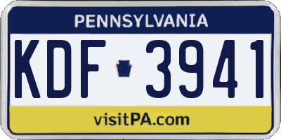 PA license plate KDF3941