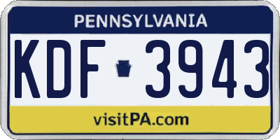 PA license plate KDF3943