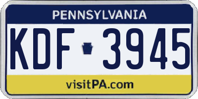 PA license plate KDF3945
