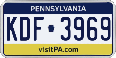 PA license plate KDF3969