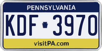 PA license plate KDF3970