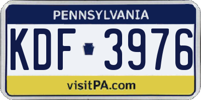 PA license plate KDF3976