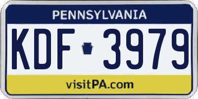 PA license plate KDF3979