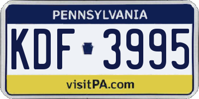 PA license plate KDF3995