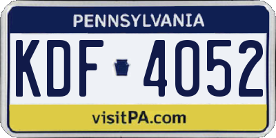 PA license plate KDF4052