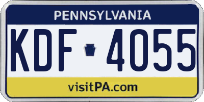 PA license plate KDF4055