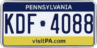 PA license plate KDF4088