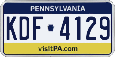 PA license plate KDF4129