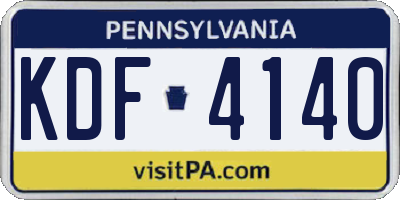 PA license plate KDF4140