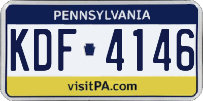 PA license plate KDF4146
