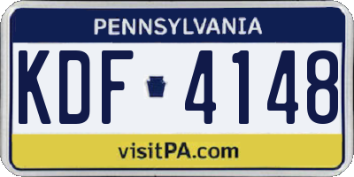 PA license plate KDF4148