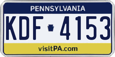 PA license plate KDF4153