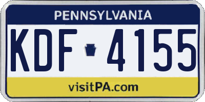 PA license plate KDF4155