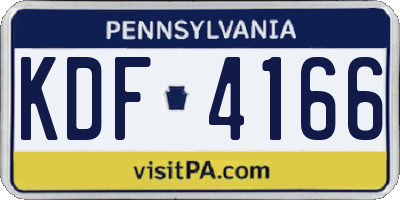 PA license plate KDF4166