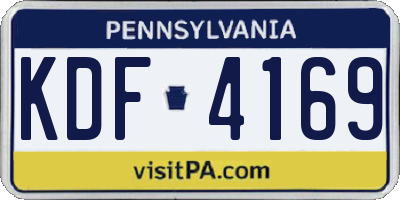 PA license plate KDF4169