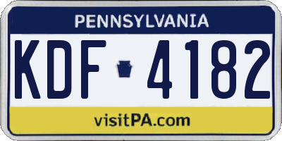 PA license plate KDF4182
